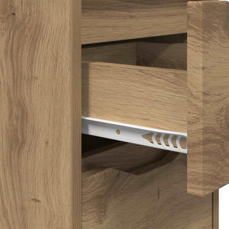 30.5cm W Manufactured Wood Bedside Table, Artisan Oak