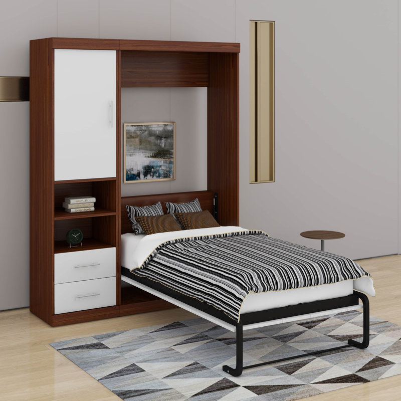 Lit escamotable simple avec armoire murale