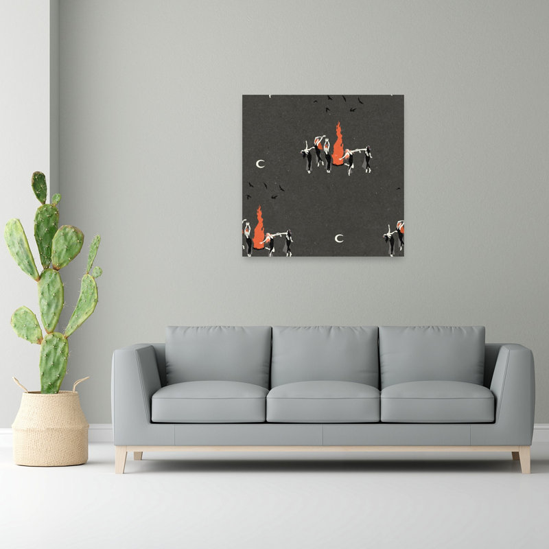 Motif Coven 3, impression murale abstraite contemporaine représentant un paysage naturel, H 48 po x l 48 po