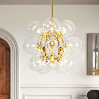 Scituate 15- Light Glass Globes Chandeliers