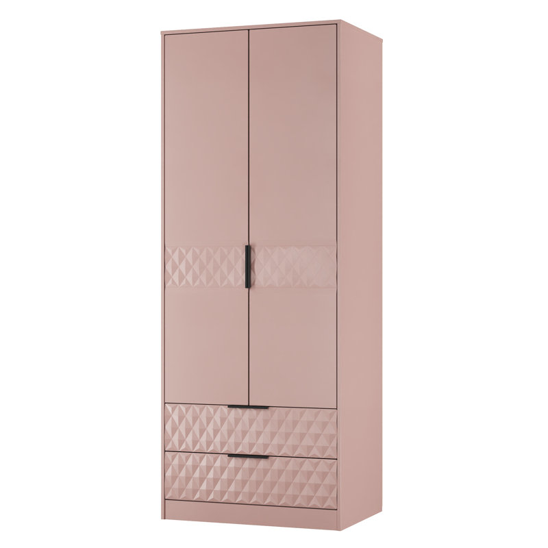 Bethanne 2 Drawer Double Wardrobe, Pink
