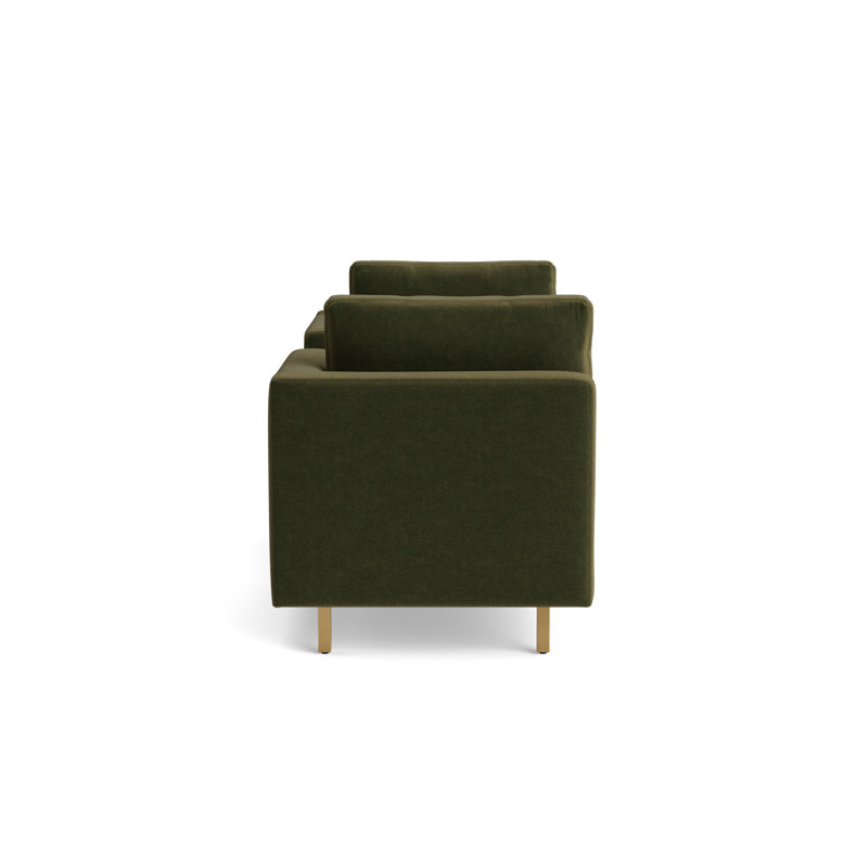 Hunter Bench, Brushed Brass, Performance Velvet - Balsam