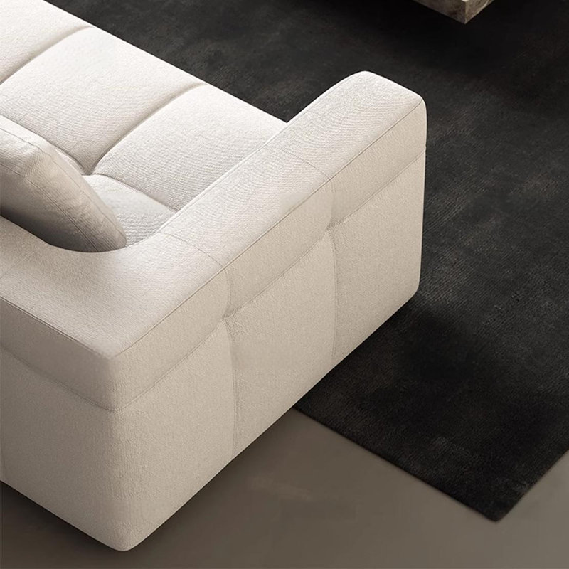 Grand canapé plat minimaliste en tissu, H 25,59 po x l 157,48 po x P 39,37 po 