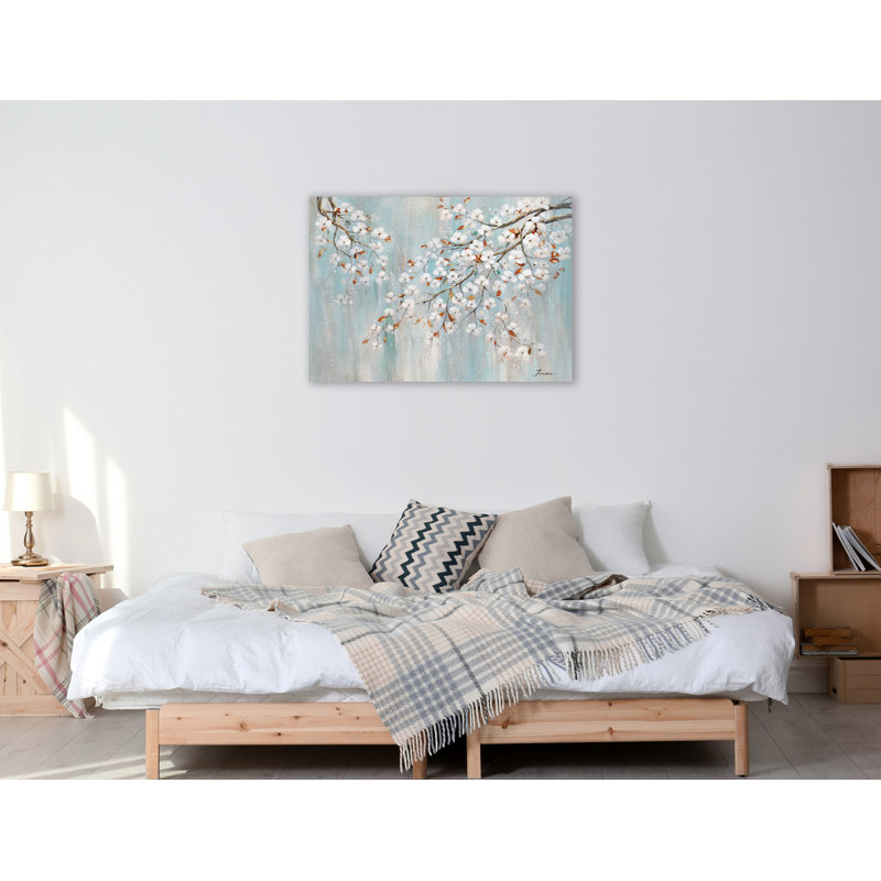 Fleurs - peinture sur toile tendue, H 24 po x l 36 po x P 1,5 po