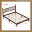 Queen Size Wood Platform Bed with Gourd-Shaped Headboard, 500LBS Capacity