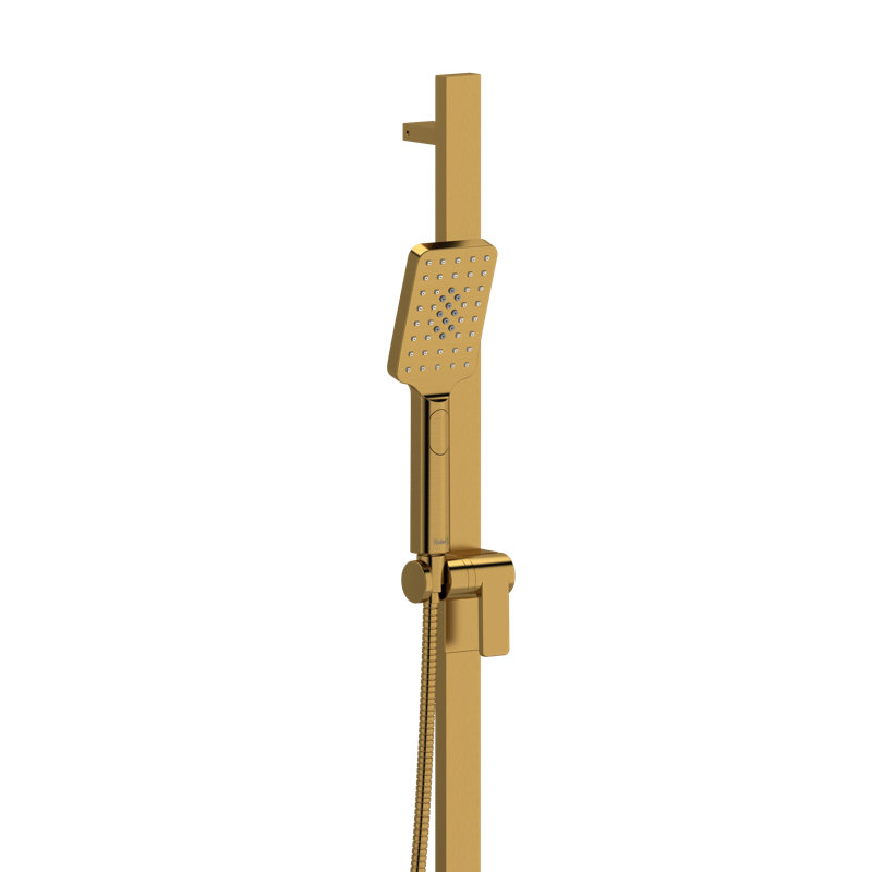 Ensemble de douche à main avec barre coulissante 32 po et douchette à 3 fonctions, Or brossé
