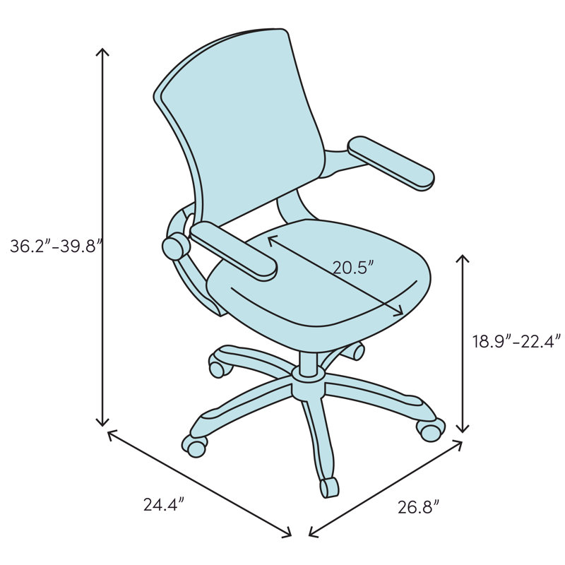 Chaise de travail ergonomique en filet, Bleu marine