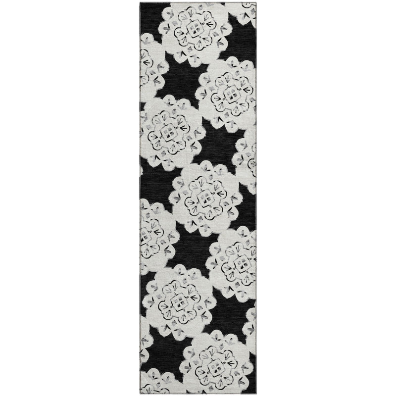 Tapis décontracté de qualité supérieure Mayfield, Tapis de couloir 2 pi 3 po x 7 pi 6 po, Noir