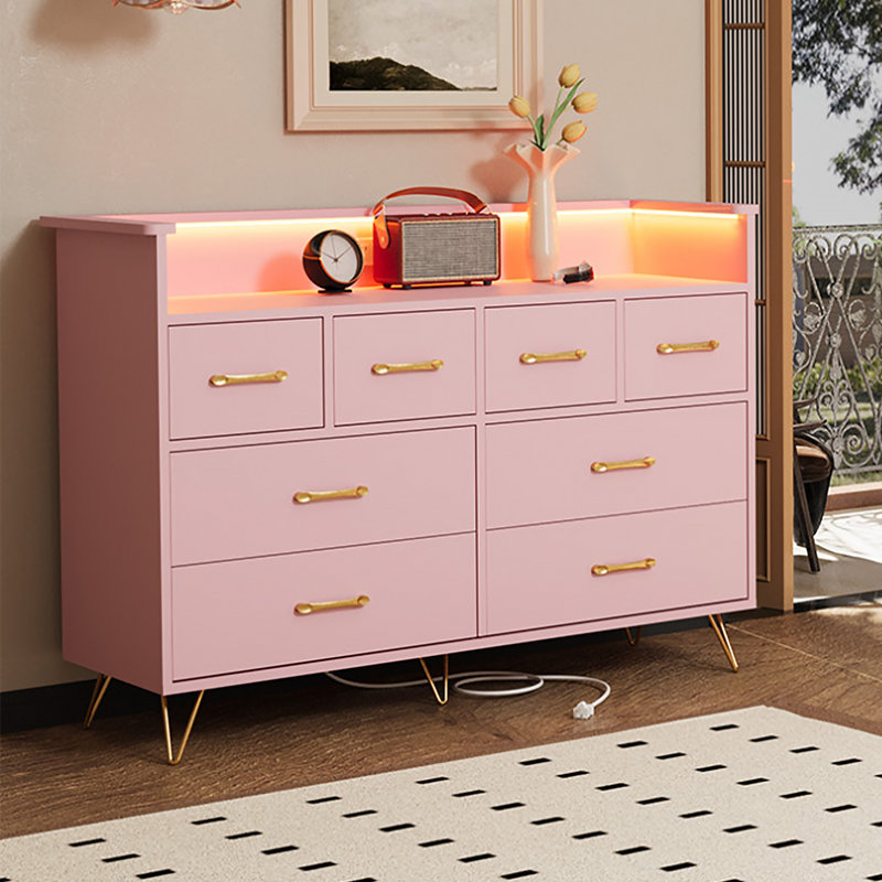 20 " W 8 - Drawer Dresser, Pink