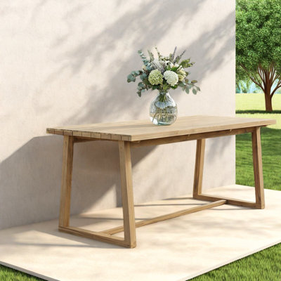 Tables de patio spacieuses, maison de ferme moderne en bois d'acacia de 70,1 pouces pour les repas
