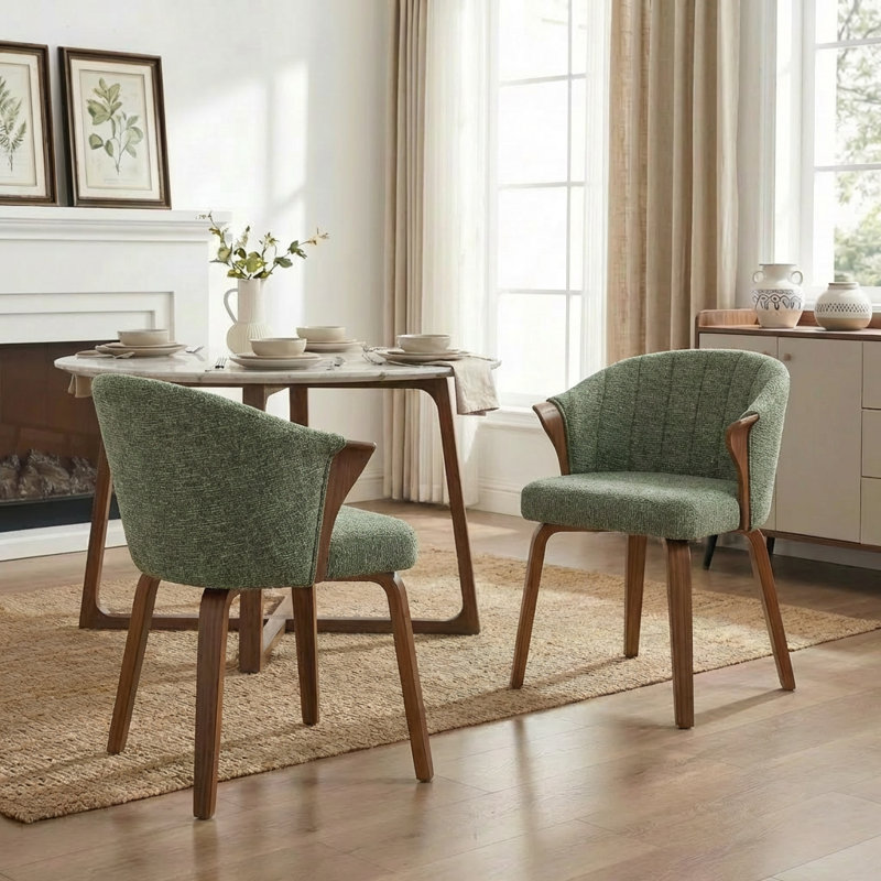 Devault Upholstered Dining Chair, Green
