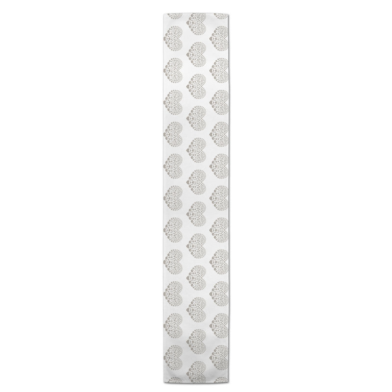 Ferrier Heart Table Runner, 90" L x 16" W, Khaki