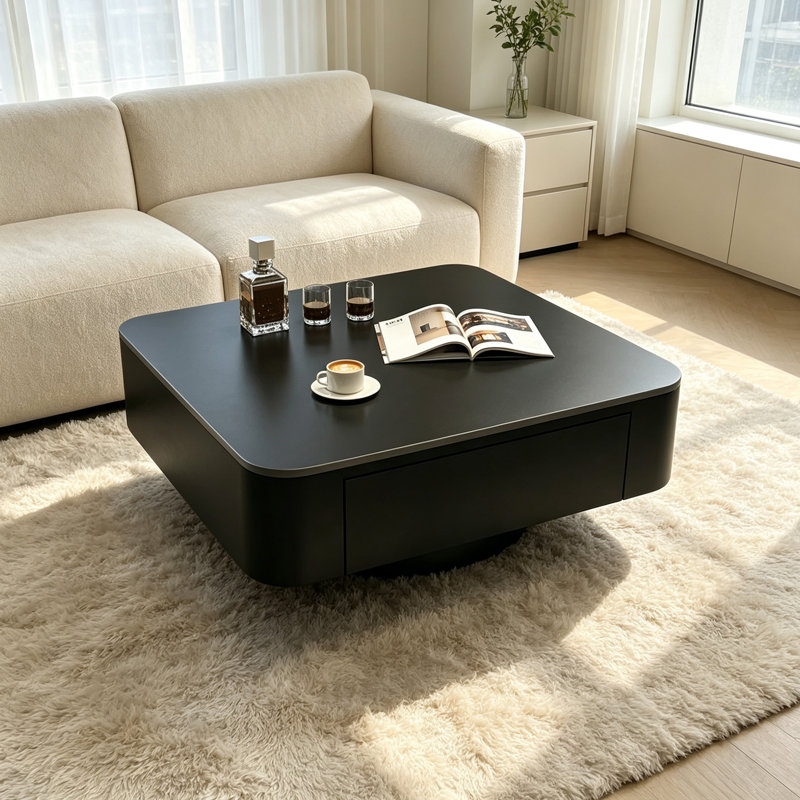 Deshazo, H 14,96 po x l 27,55 po x P 27,55 po, Noir, Couleur unie