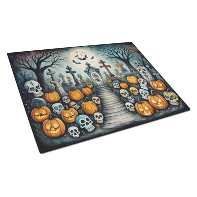 Grande planche à découper en verre Calaveras Sugar Skulls Spooky Halloween