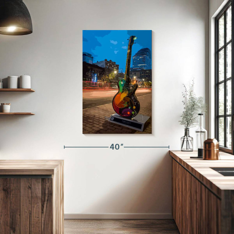 Abarca Austin Texas Guitar, 39" H x 26" W
