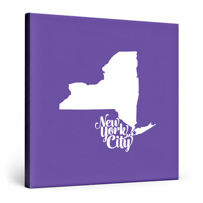 New York City New York — State Silhouette — Canvas Wall Art