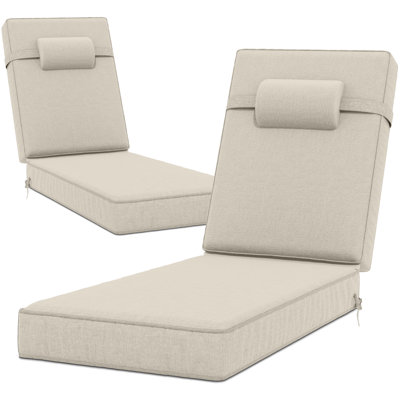 72" X 21" X 4" Outdoor Olefin Chaise Lounge Cushions (Set Of 2) by Hokku Designs