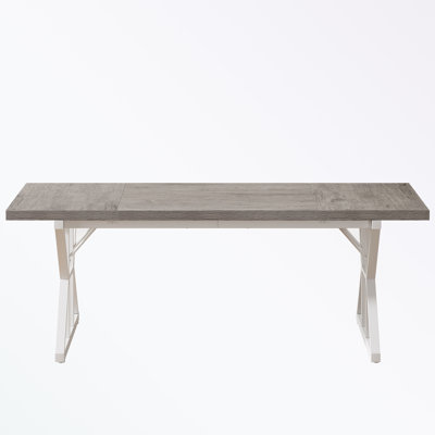 Table de cuisine rustique rectangulaire avec pieds en métal X-Trestle