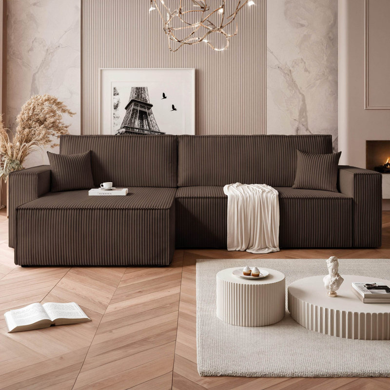 4 Seater Sofa Bed, Brown