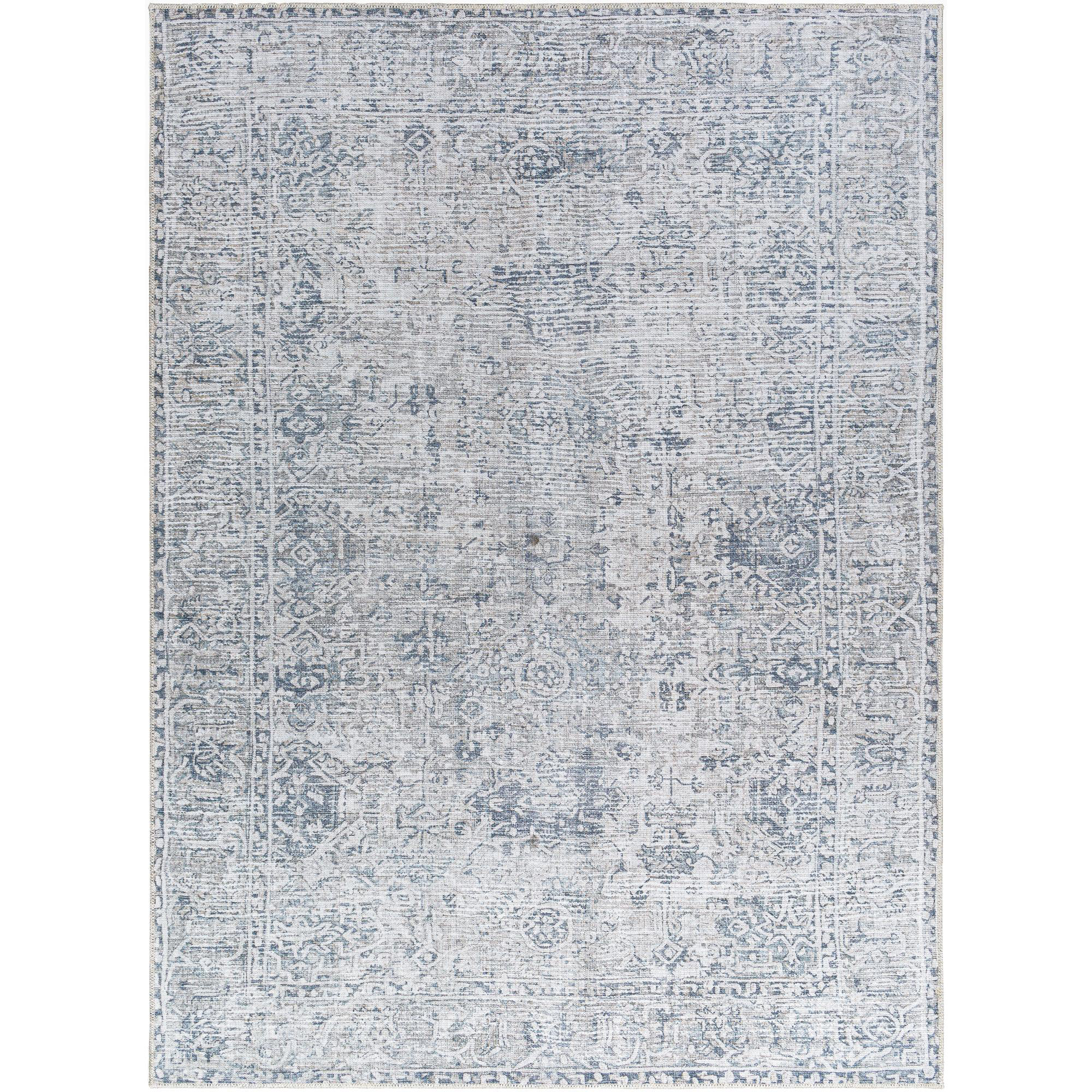 Williston Forge Pom Denim/Light Slate Area Rug | Wayfair