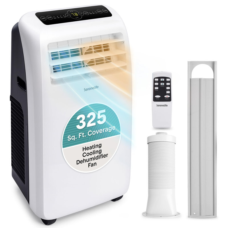 SereneLife 12000 BTU Portable Air Conditioner for 325 Square Feet with Heater and Remote Included