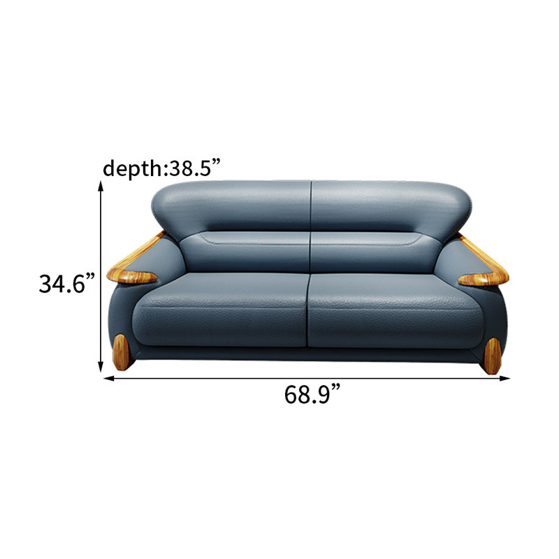 Causeuse en cuir véritable de style européen moderne et simple 68,9 po