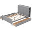 Lit plateforme avec tiroirs et tablettes de rangement