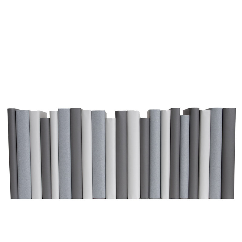 Decorative Books - Marble Paper Wrapped Books - Grey Books By The Foot, Light Gray, 20