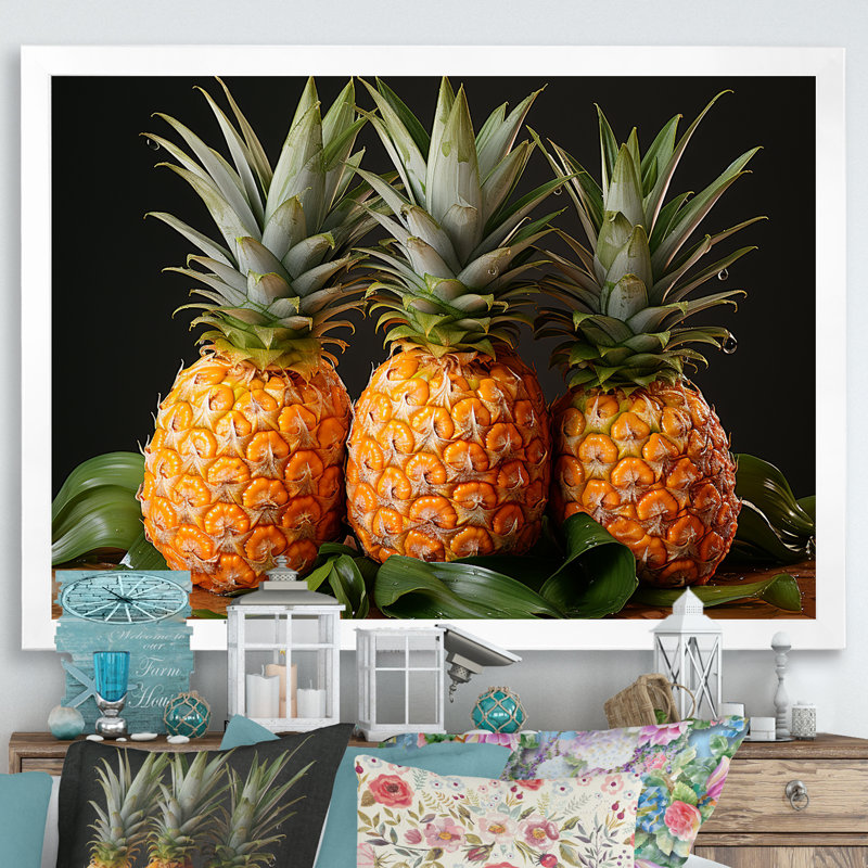 Doux ananas juteux délice, Cadre photo blanc, H 16 po x l 32 po x P 1 po
