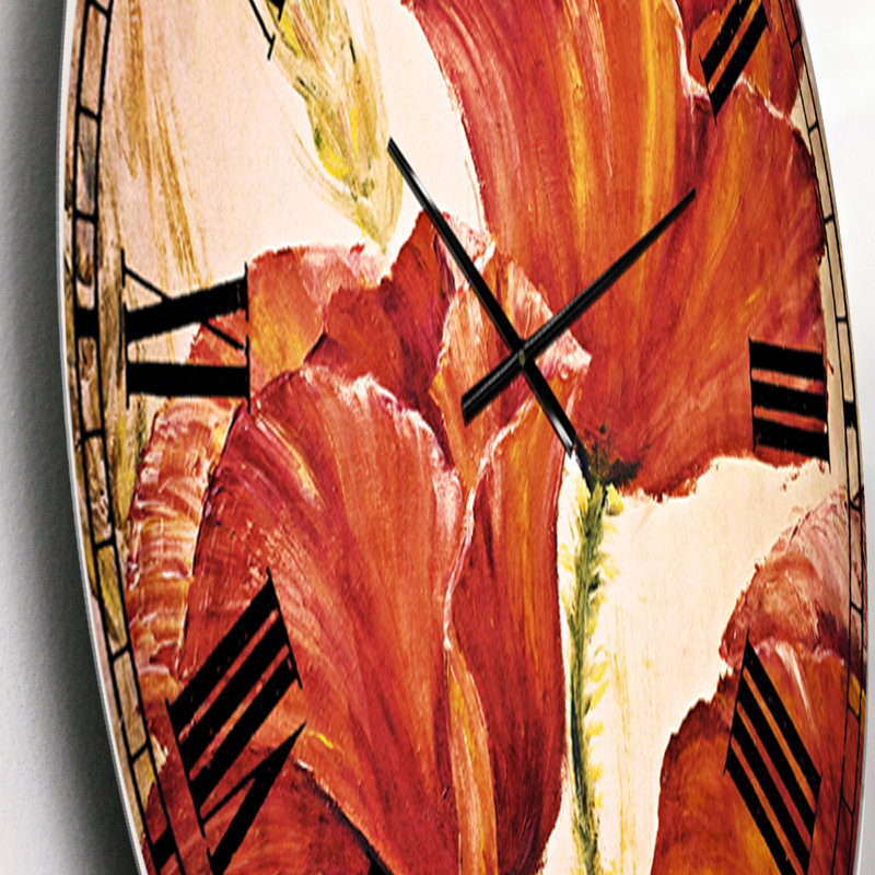 Trois coquelicots - horloge murale traditionnelle, Petit