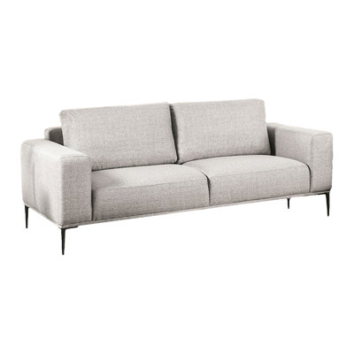 Kevin 2Pc Sofa And Loveseat, Gray Chenille, Modern Track Arms, Solid Wood
