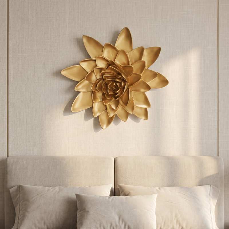  Décoration murale 3D en résine fabriquée à la main sur résine - Sculpture florale traditionnelle pour salon, chambre à coucher, hôtel et café