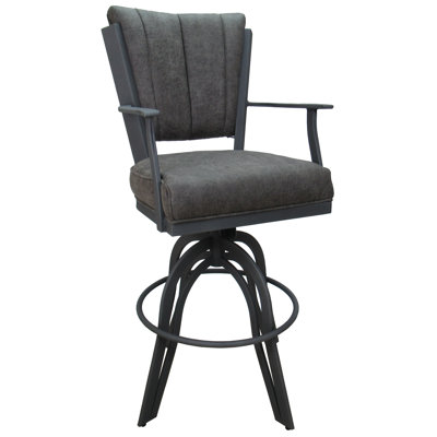 Tissu gris anthracite Northwest Elk sur fond gris - assise de 24 po