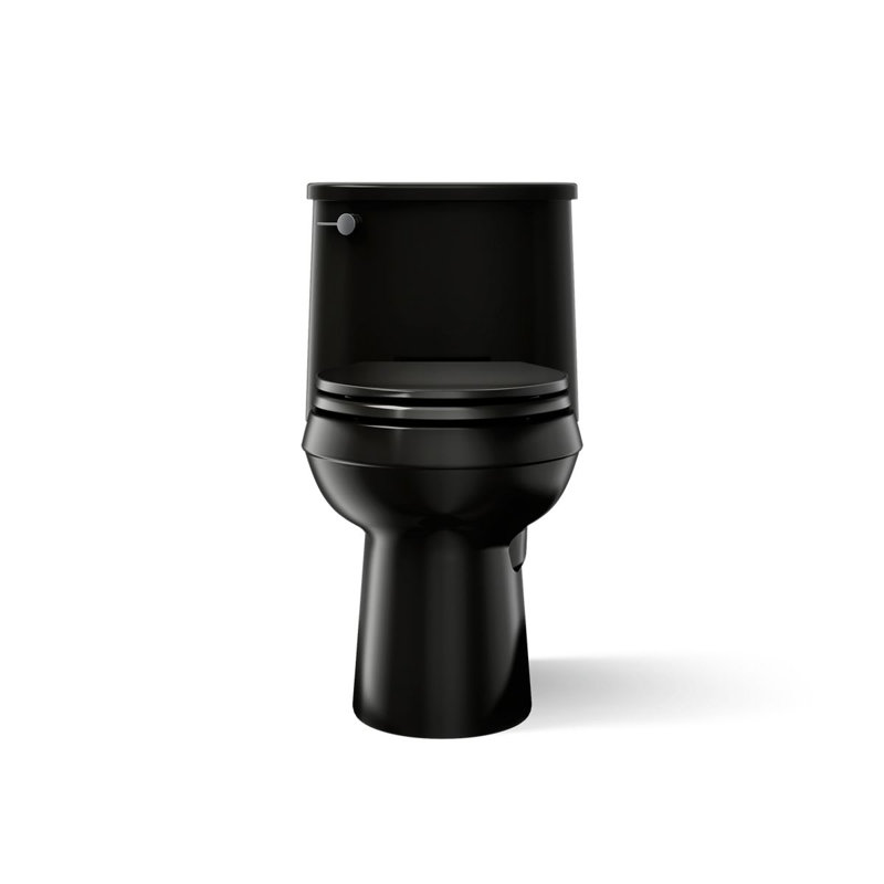 Adair 1.28 GPF Water Efficient Elongated One-Piece toilet (Seat Included), Black, Left-Hand