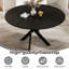 Ensemble de salle à manger rond 47,2 po, table à pieds croisés modernes et 6 chaises rembourrées en tissu pour les petits espaces, cuisine-1973625570-1973625574-1973625571