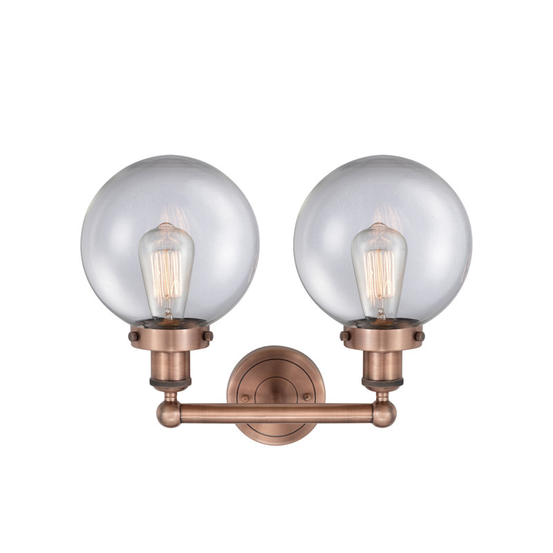 Alphonsa 2 - Light Dimmable Vanity Light, Clear, Antique Copper