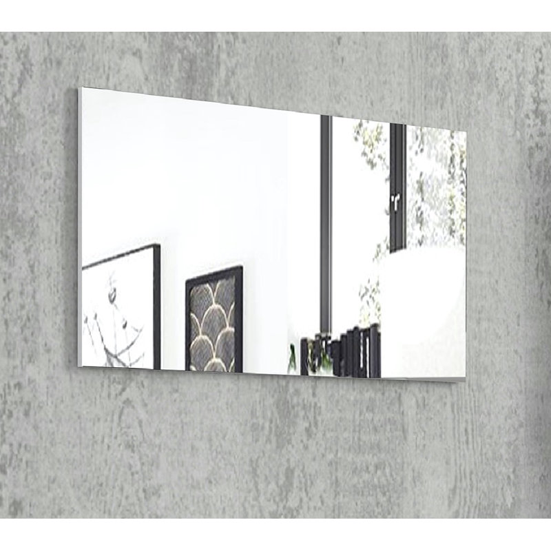 Longford Flat Wall Mirror, White, 80cm x 50cm