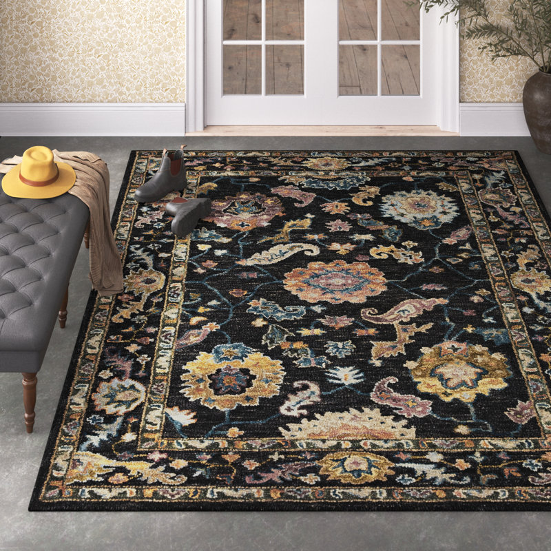 Elmsford Looped / Hooked Wool Oriental Indoor Rug, Rectangle 3'6" x 5'6"