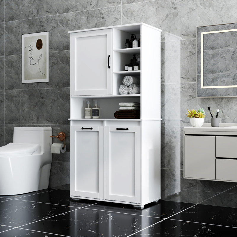 Armoire de buanderie avec portes et tablette