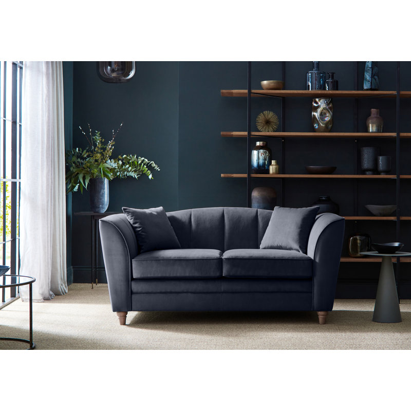 Laverton 2 Seater Velvet Flared Arm Sofa, Indigo
