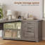 Bureau de direction 61 po, bureau en L de style campagnard avec tiroirs classeurs, bureau personnel avec prises de courant, bureau d'ordinateur avec tablettes de rangement pour le bureau personnel-770739747