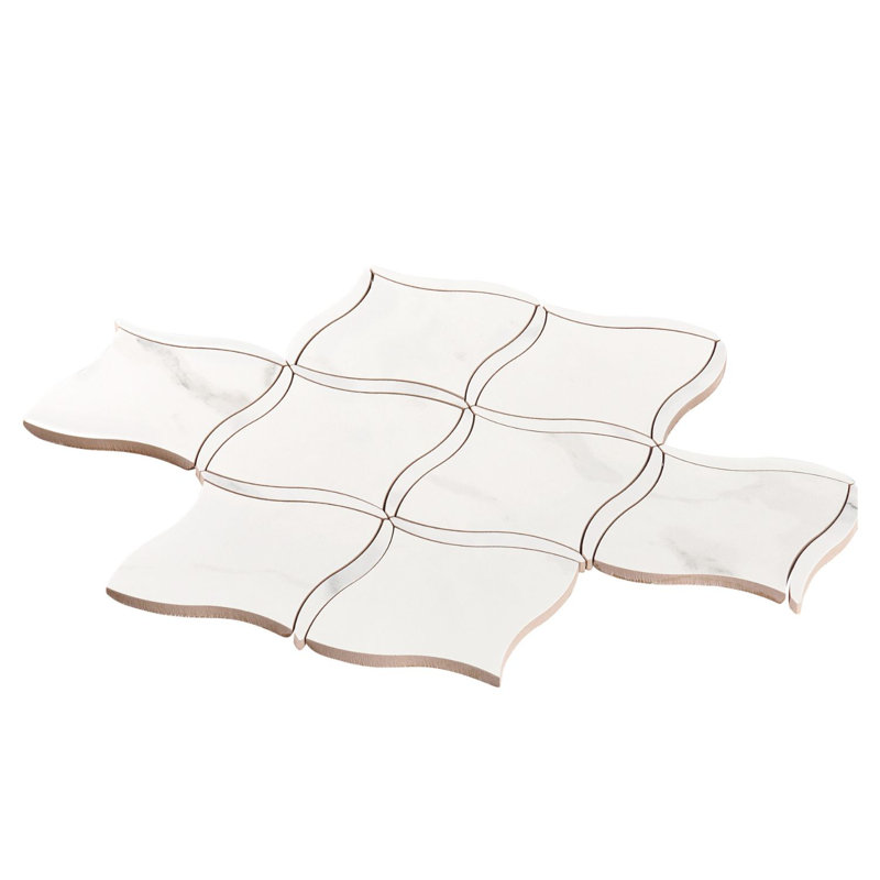 Ciara Alvar 11-in. x 13-in. Marble Look Matte Porcelain Wall & Floor Tile, White
