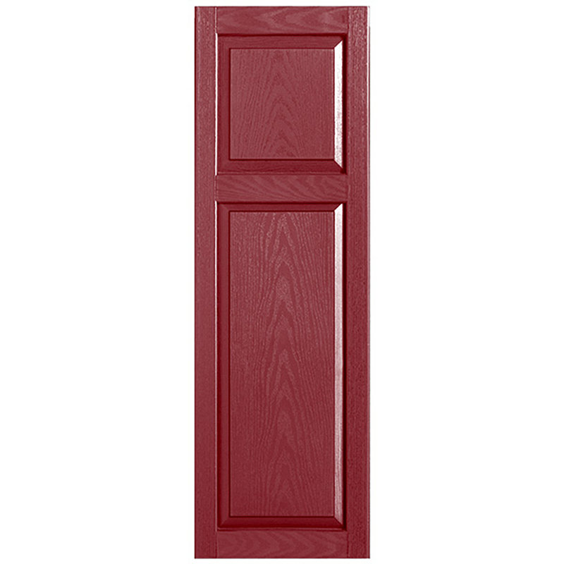 Custom Cottage-style Raised Panel Vinyl Shutters Pair, 15", 37", Cranberry