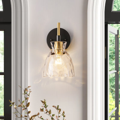 Applique murale 1 lumière en forme de cloche en verre transparent transitionnel moderne 1 lumière
