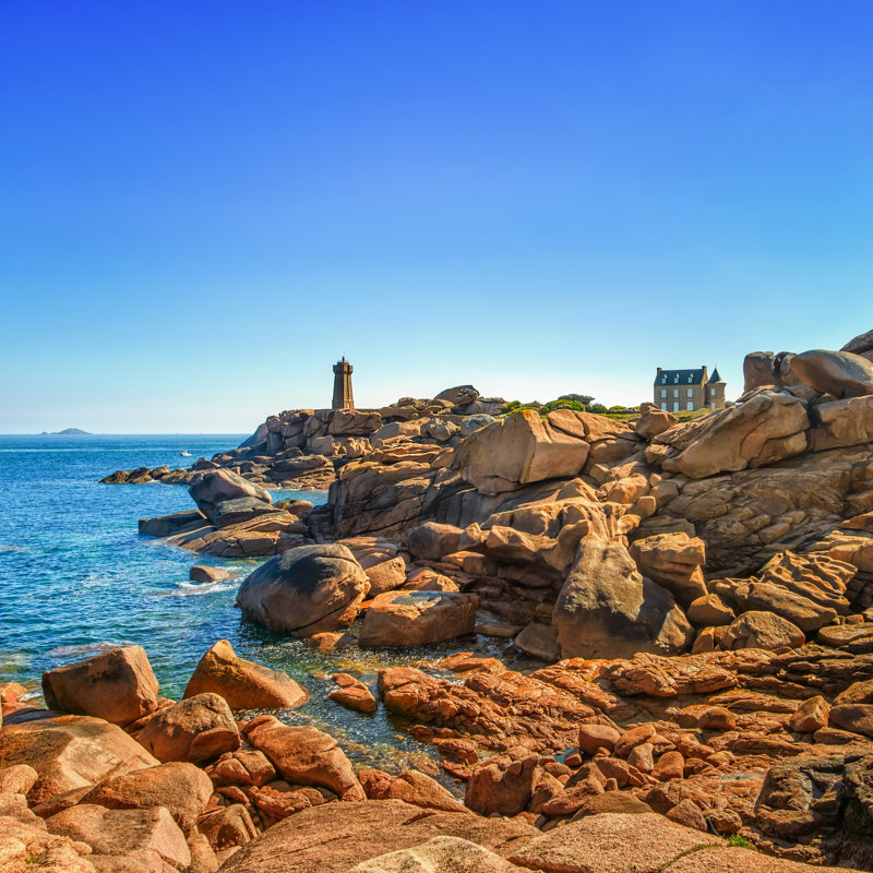Ploumanach Lighthouse by StevanZZ - Wrapped Canvas Print, 30cm H x 30cm W