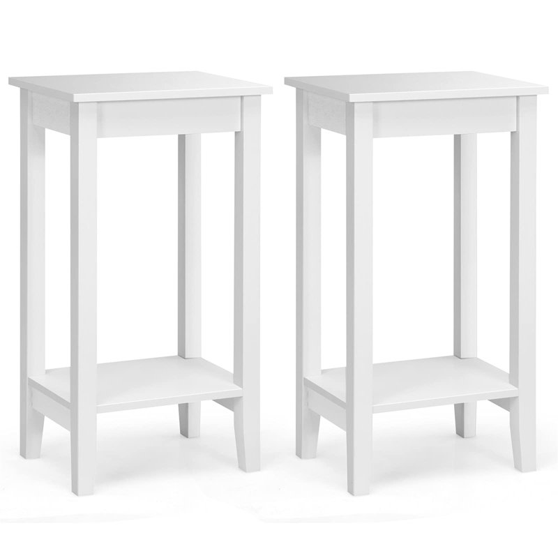 40cm W Manufactured Wood Bedside Table, White