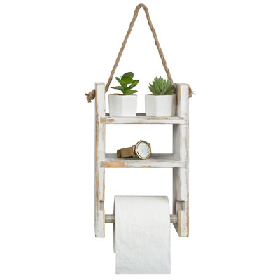Porte-papier hygiénique mural avec 2 tablettes