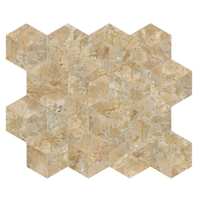 Carreaux de marbre hexagonal en pierre naturelle pour plancher et mur, 1 boîte de 12 pièces