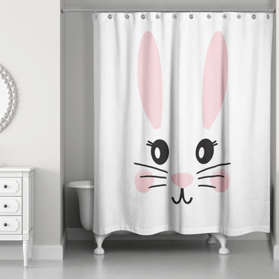  Rideau de douche simple Cute Bunny Face