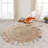 Whimsical Hand-braided Natural Fiber Jute Round Indoor Area Rug with Fringe-1318408060